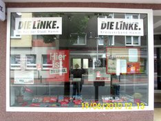 Schaufenster im Büro der LINKEN in Hamm eingeschlagen